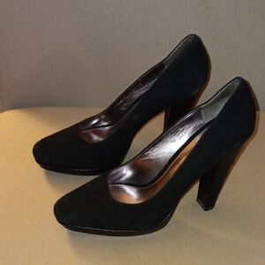 Calvin Klein Gabby Black Suede Elegant  Heels